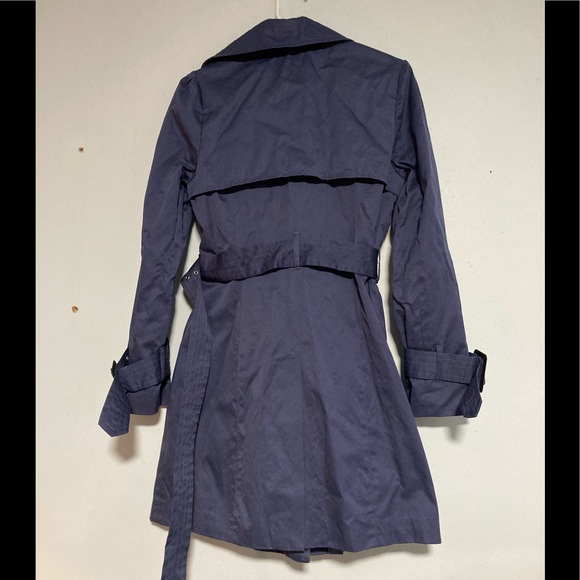 NWOT Pink Martini Blue Grey Trench Coat - Picture 2 of 3